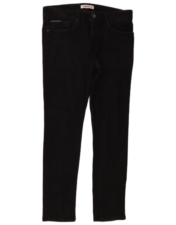 Tommy Hilfiger Mens Slim Jeans W34 L32 Black Cotton
