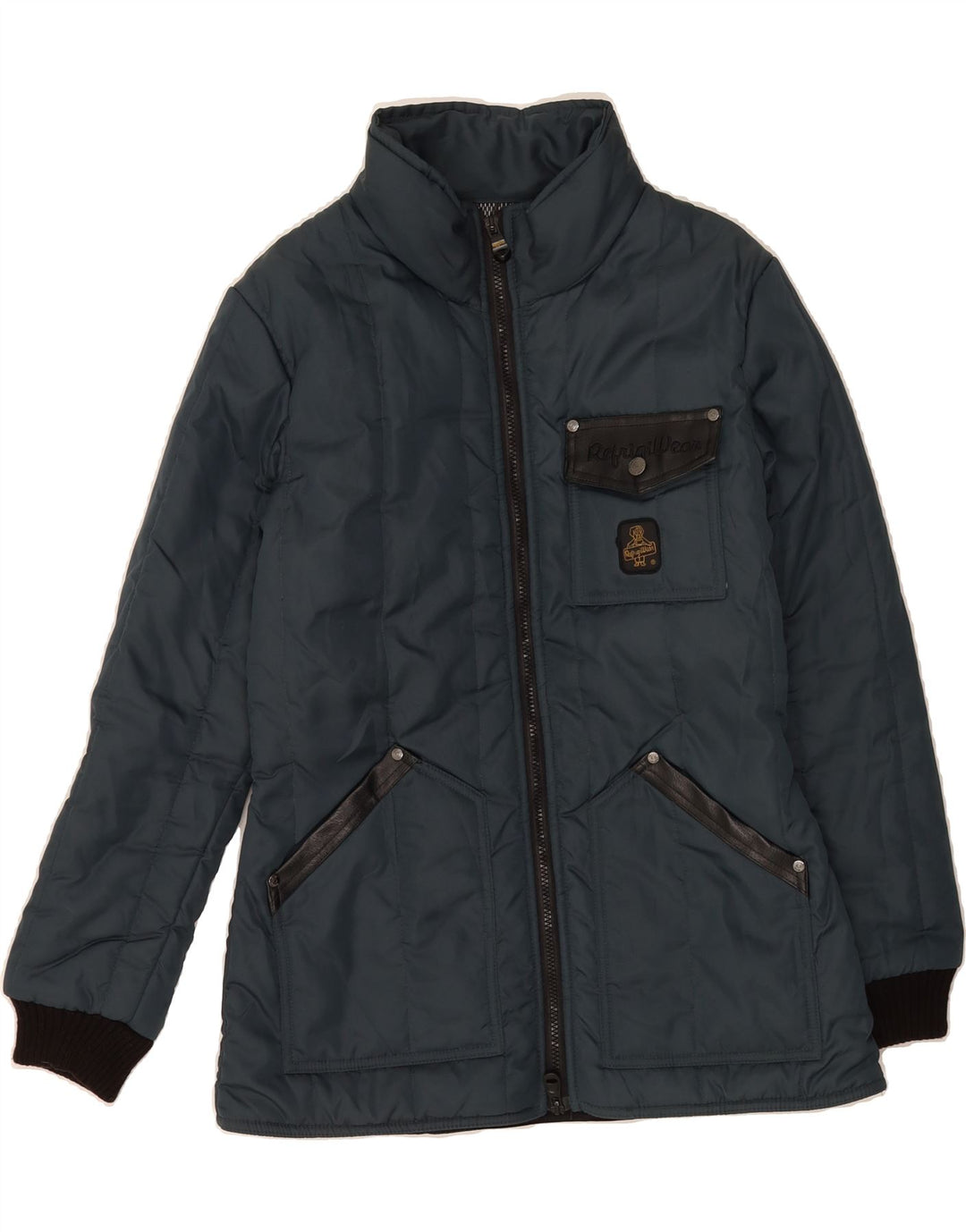 REFRIGIWEAR Mens Padded Jacket UK 38 Medium Black Polyester Vintage Refrigiwear and Second-Hand Refrigiwear from Messina Hembry 