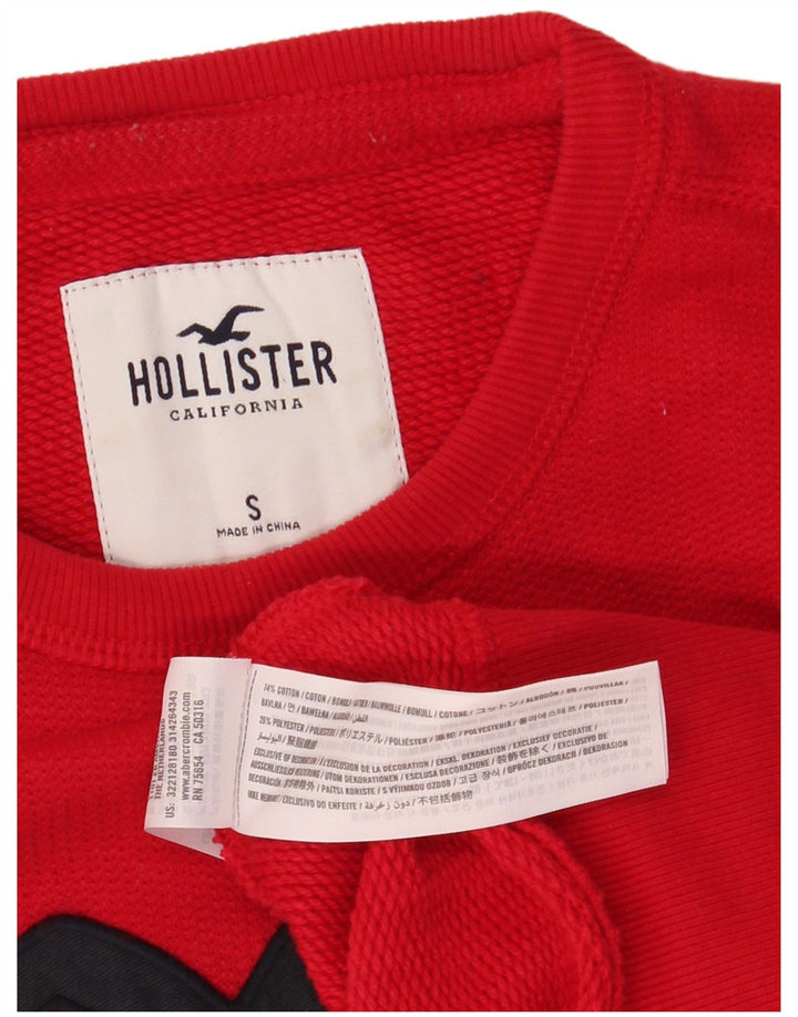 HOLLISTER Mens Graphic Sweatshirt Jumper Small Red Cotton