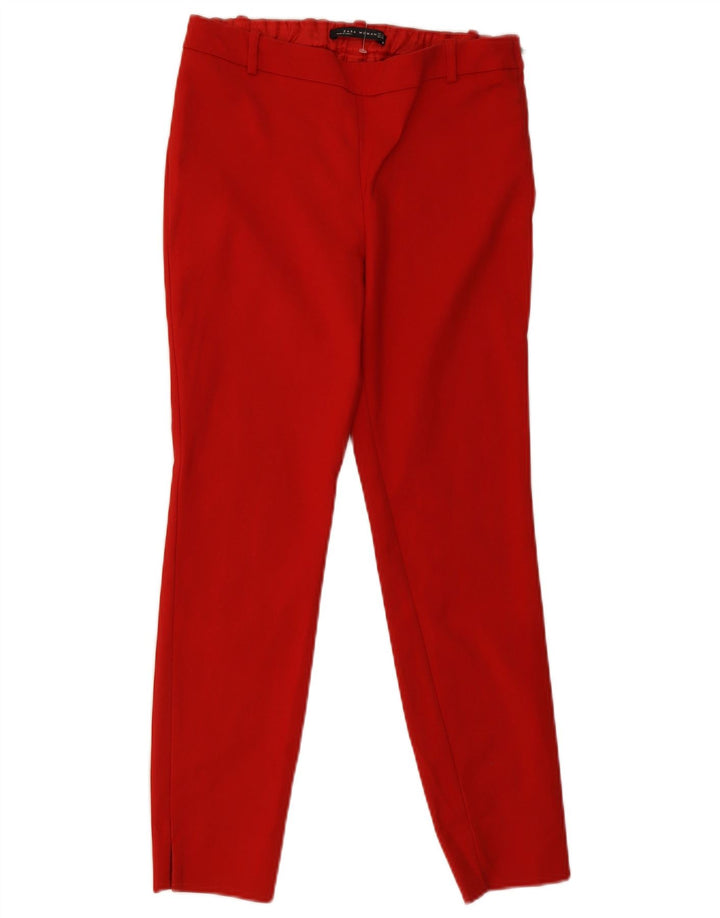 Zara Womens Slim Casual Trousers Small W26 L26 Red