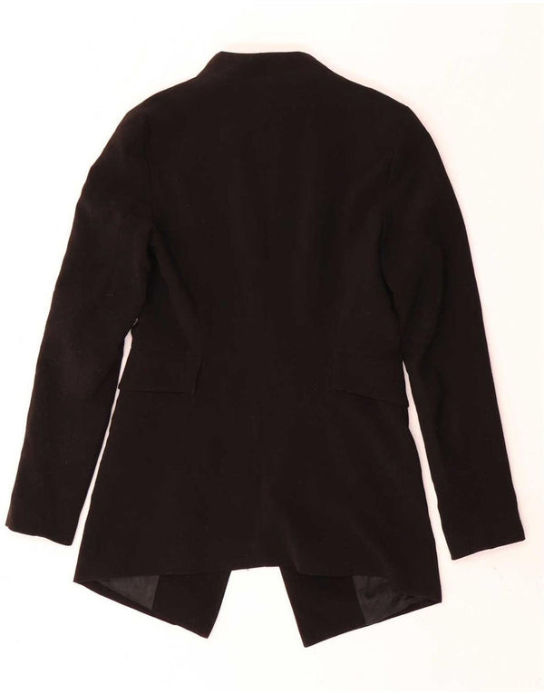 Zara Womens Open Blazer Jacket UK 6 XS Black Polyester