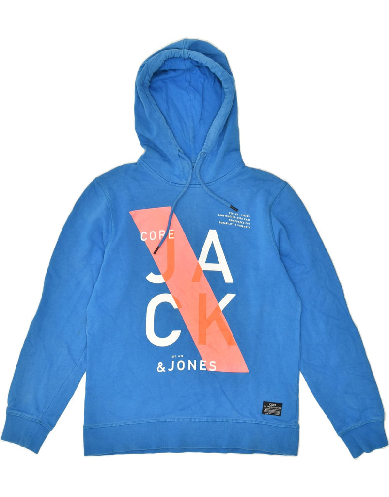 JACK & JONES Mens Graphic Hoodie Jumper Large Blue Cotton | Vintage Jack & Jones | Thrift | Second-Hand Jack & Jones | Used Clothing | Messina Hembry 