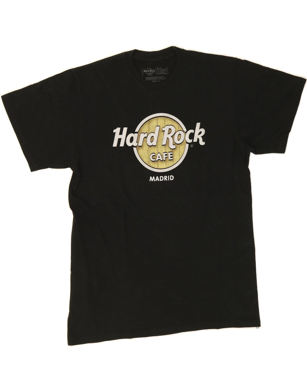 HARD ROCK CAFE Mens Madrid Graphic T-Shirt Top Medium Black Cotton Vintage Hard Rock Cafe and Second-Hand Hard Rock Cafe from Messina Hembry 