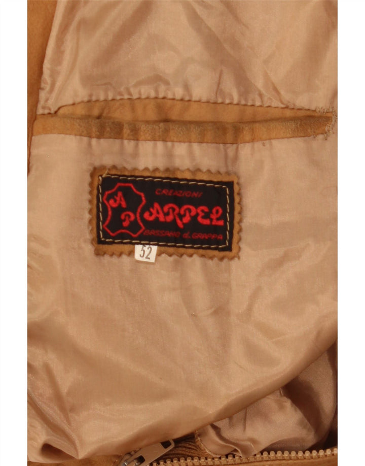 Arpel Mens Suede Bomber Jacket IT 52 XL Brown Leather