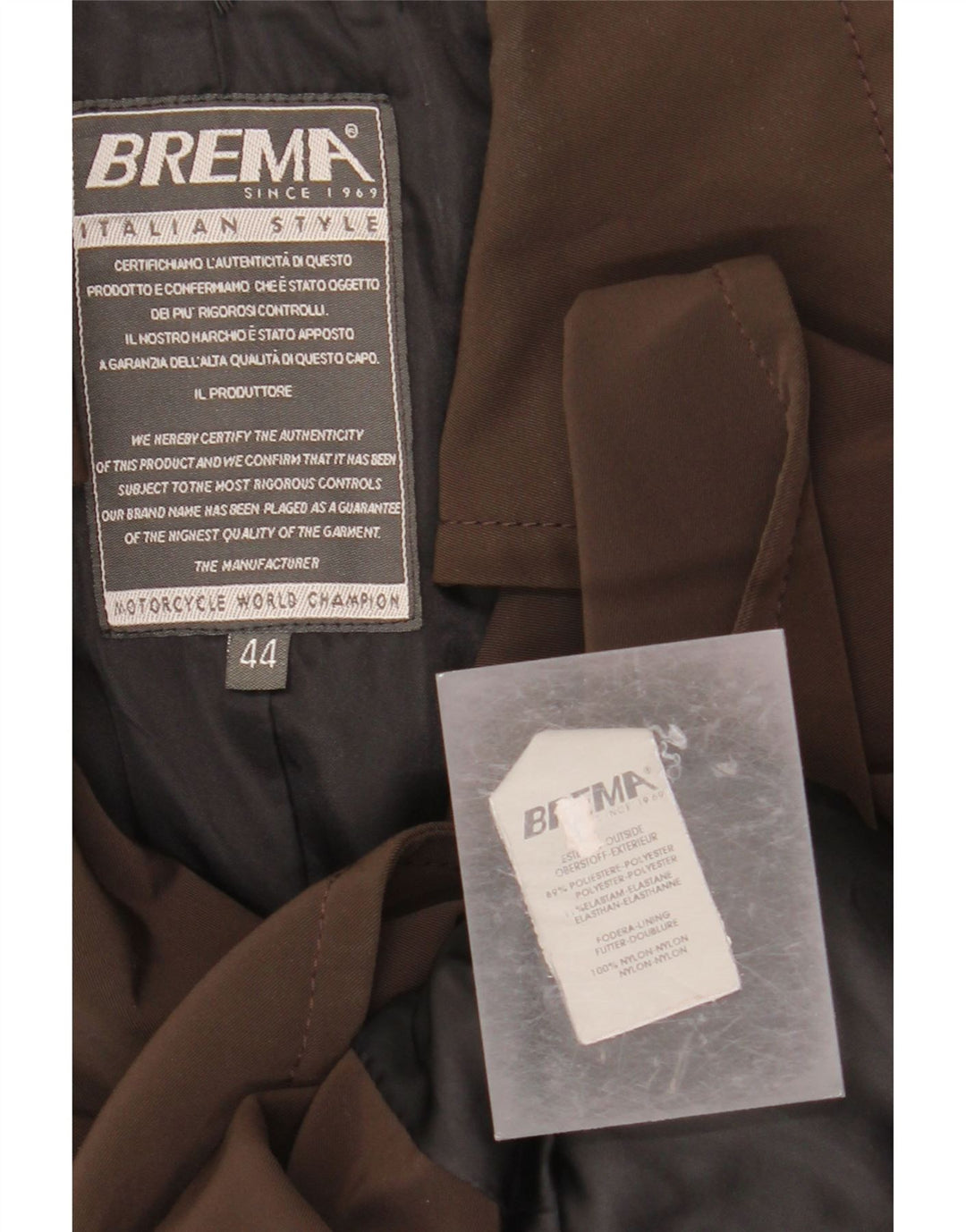 BREMA Womens Double Breasted Trench Coat IT 44 Medium Brown Polyester