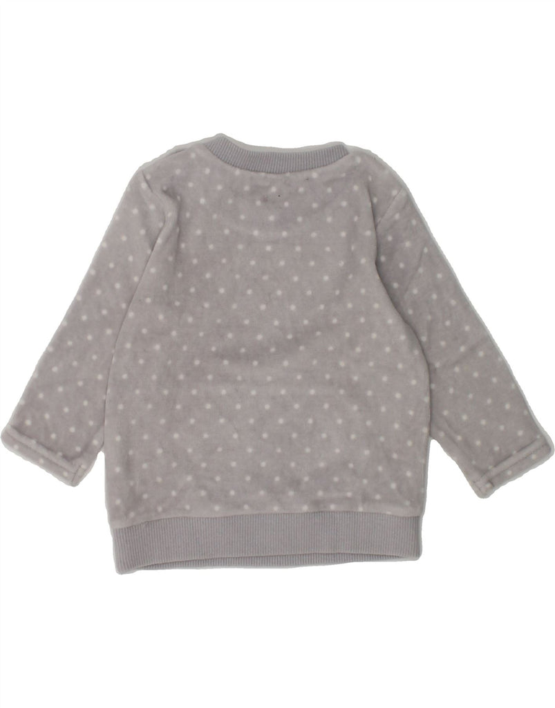 BENETTON Baby Girls Fleece Sweatshirt Jumper 3-6 Months Grey Polka Dot | Vintage Benetton | Thrift | Second-Hand Benetton | Used Clothing | Messina Hembry 