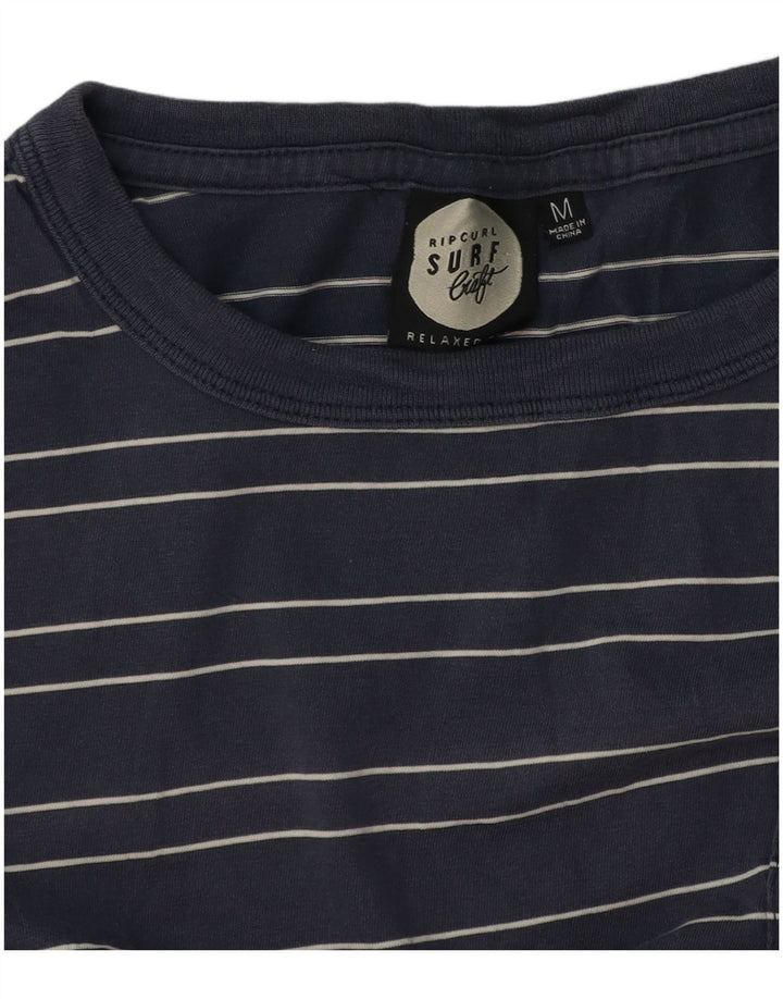Rip Curl Mens Relaxed Fit T-Shirt Top Medium Navy Blue Striped