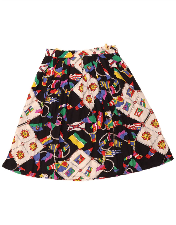 VINTAGE Womens Graphic A-Line Skirt IT 42 Medium W30  Multicoloured
