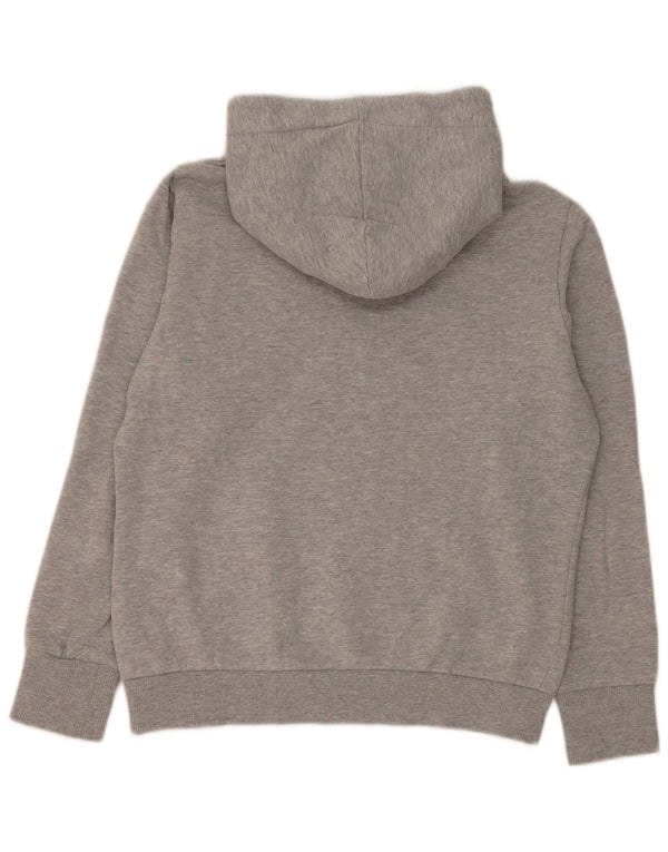 Superdry Womens Graphic Hoodie Jumper UK 12 Medium Grey Cotton