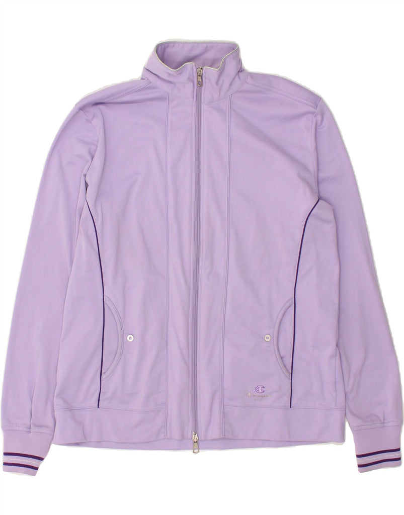 CHAMPION Womens Tracksuit Top Jacket UK 18 XL Purple Polyester | Vintage Champion | Thrift | Second-Hand Champion | Used Clothing | Messina Hembry 