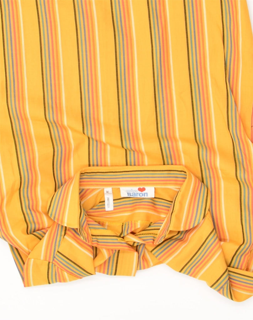 VINTAGE Womens Shirt EU 36 Small Yellow Pinstripe Polyester | Vintage Vintage | Thrift | Second-Hand Vintage | Used Clothing | Messina Hembry 