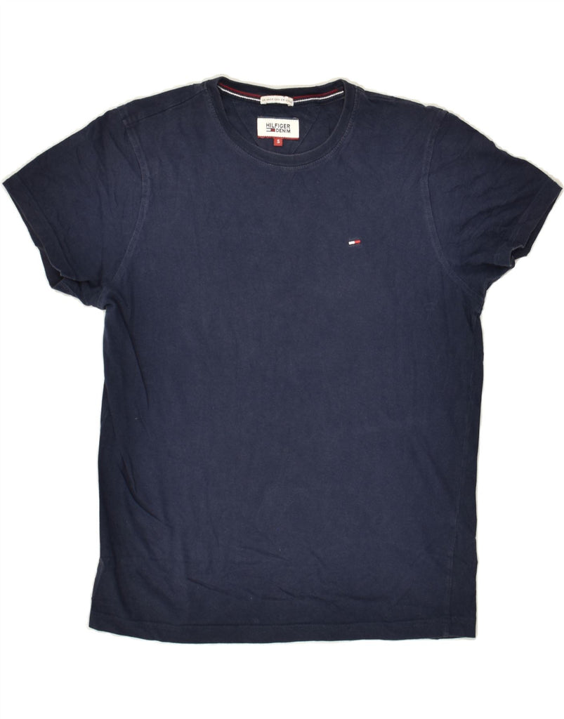 TOMMY HILFIGER Mens T-Shirt Top Small Navy Blue Cotton | Vintage Tommy Hilfiger | Thrift | Second-Hand Tommy Hilfiger | Used Clothing | Messina Hembry 