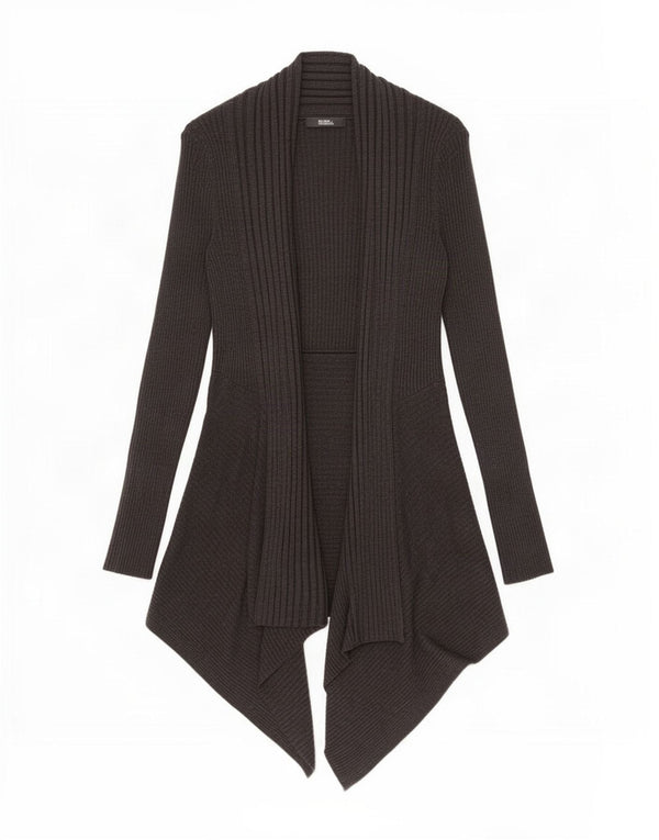 Marks & Spencer Womens Longline Open Cardigan Sweater UK 8 Small Grey