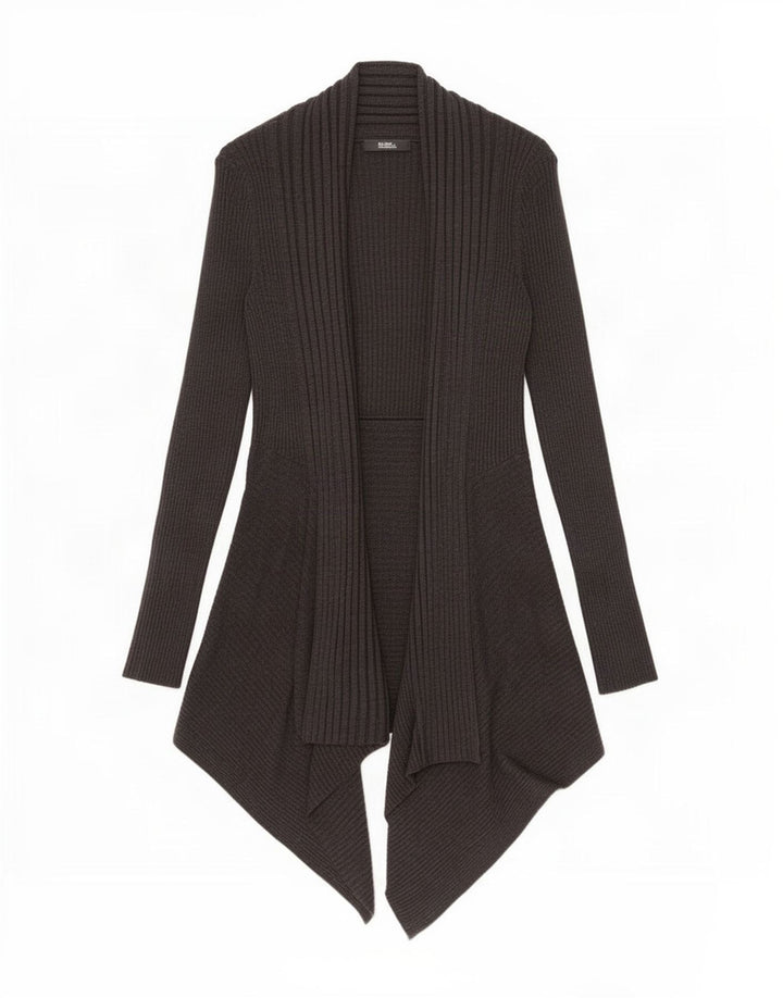 Marks & Spencer Womens Longline Open Cardigan Sweater UK 8 Small Grey