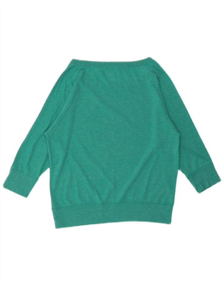Nike Womens Graphic Top 3/4 Sleeve UK 14 Medium Green Flecked