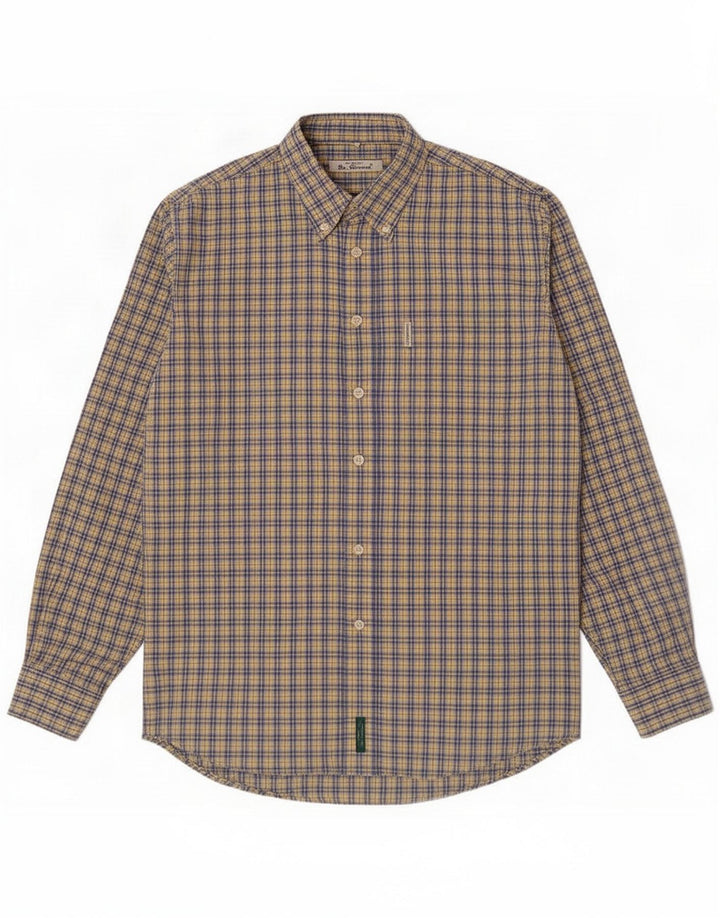 Ben Sherman Mens Shirt Large Blue Check Cotton