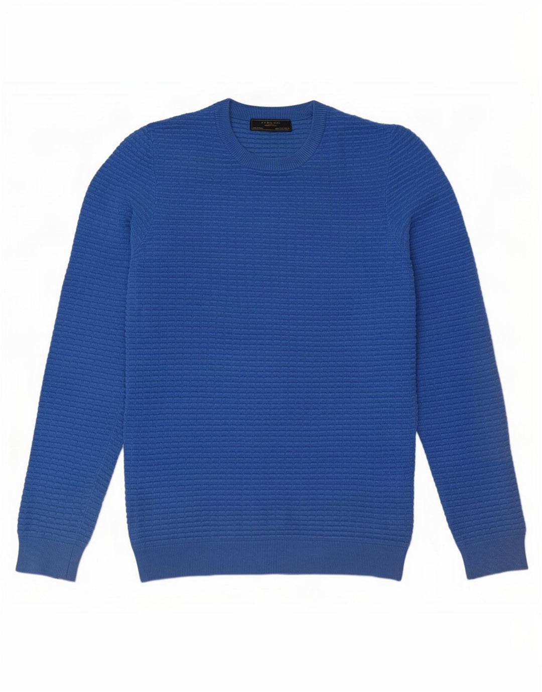 Zara Mens Crew Neck Jumper Sweater Small Blue