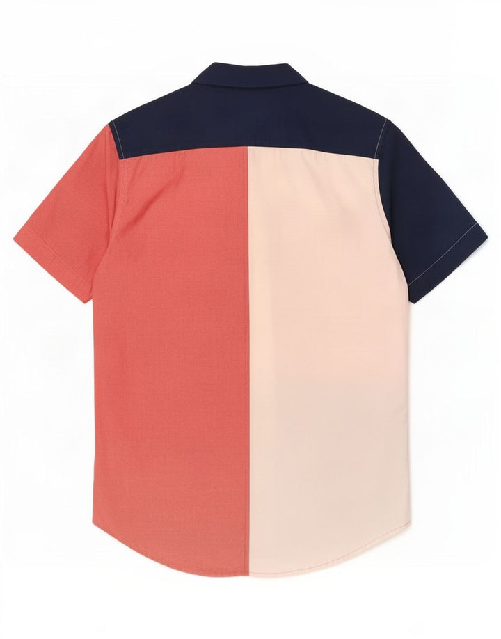 Tommy Hilfiger Mens Short Sleeve Shirt Small Multicoloured Colourblock