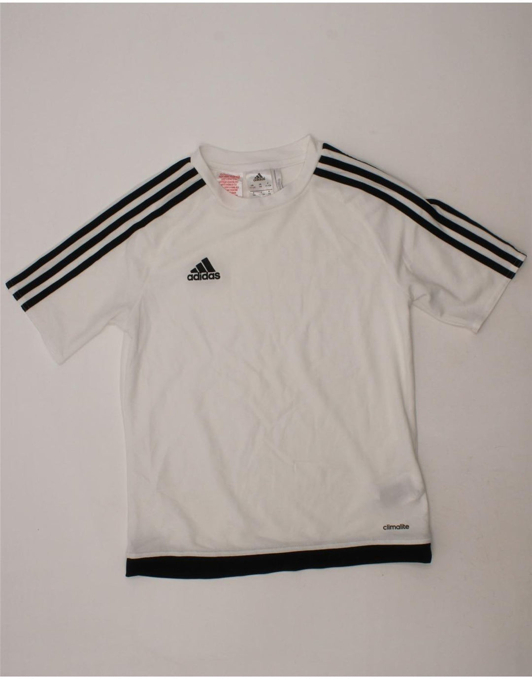 ADIDAS Boys Climalite T-Shirt Top 11-12 Years White Polyester Vintage Adidas and Second-Hand Adidas from Messina Hembry 