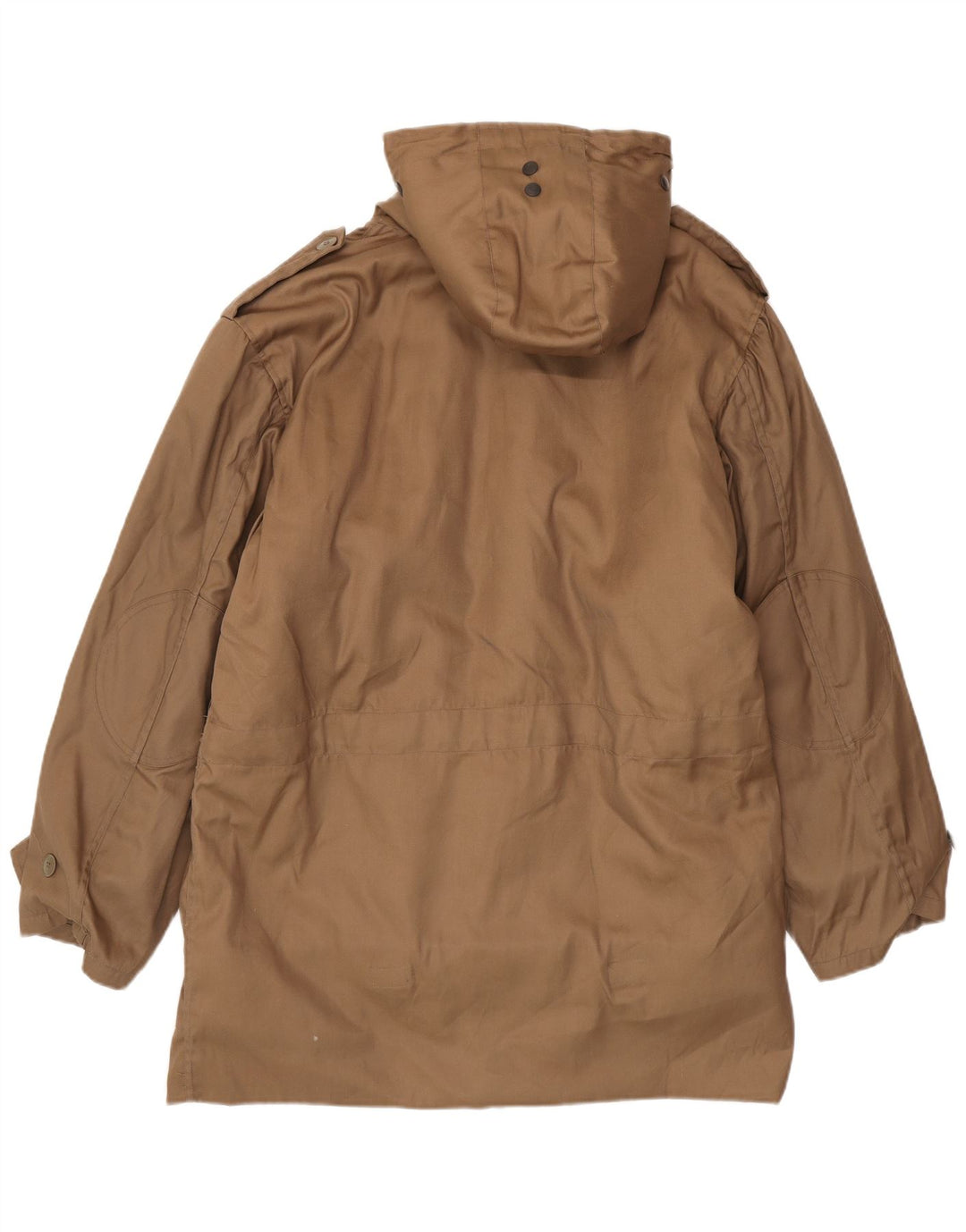 Country Mens Hooded Sherpa Parka Jacket UK 38 Medium Beige Polyester