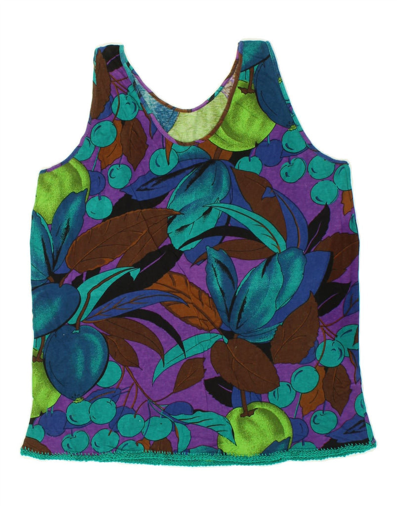 VINTAGE Womens Graphic Vest Top UK 12 Medium Multicoloured Vintage Vintage and Second-Hand Vintage from Messina Hembry 