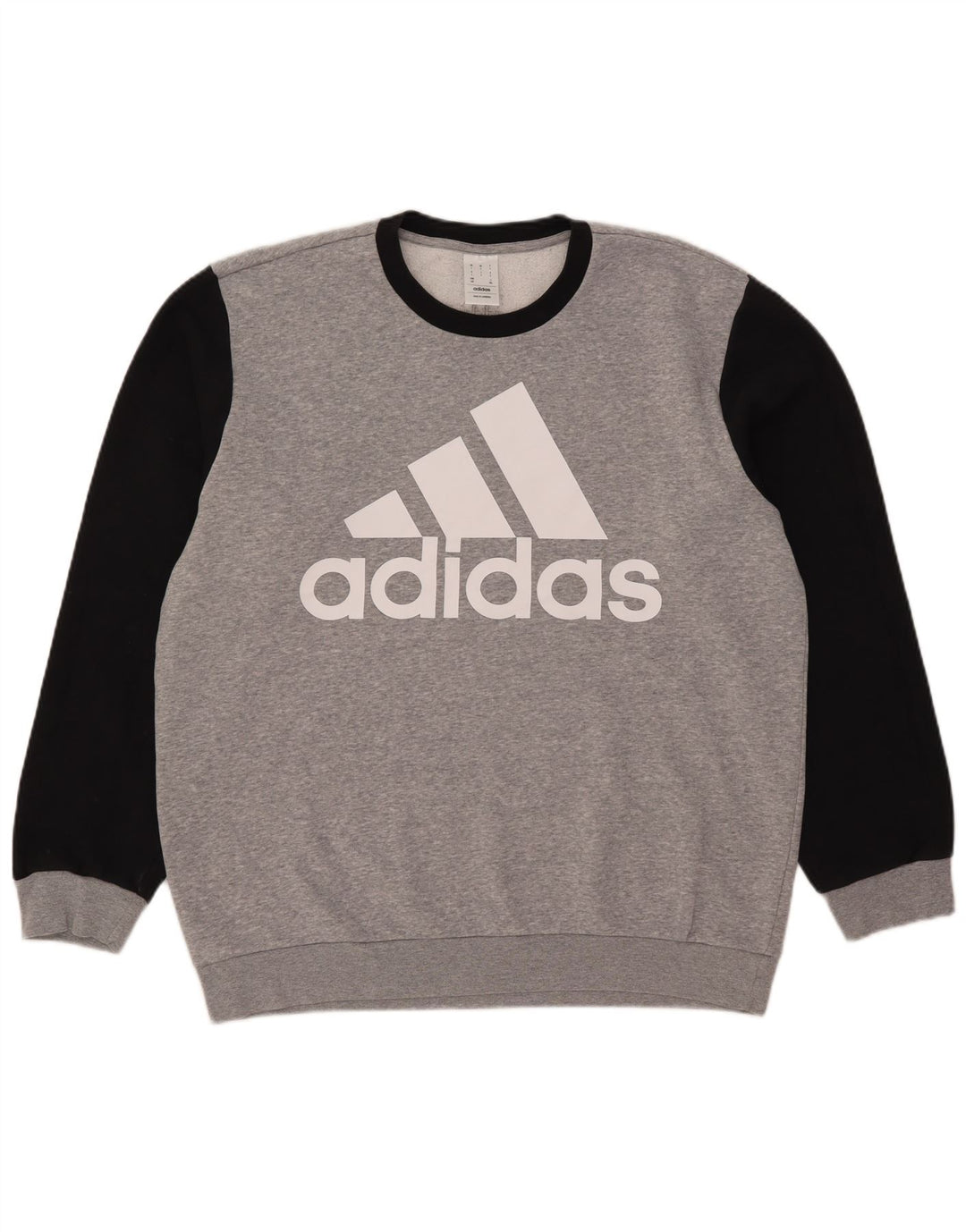 Adidas Mens Graphic Sweatshirt Jumper Large Grey Colourblock