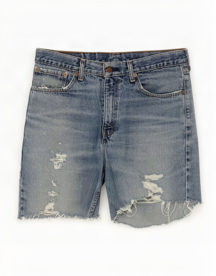 Levi's Mens 751 Distressed Denim Shorts W34 Large Blue