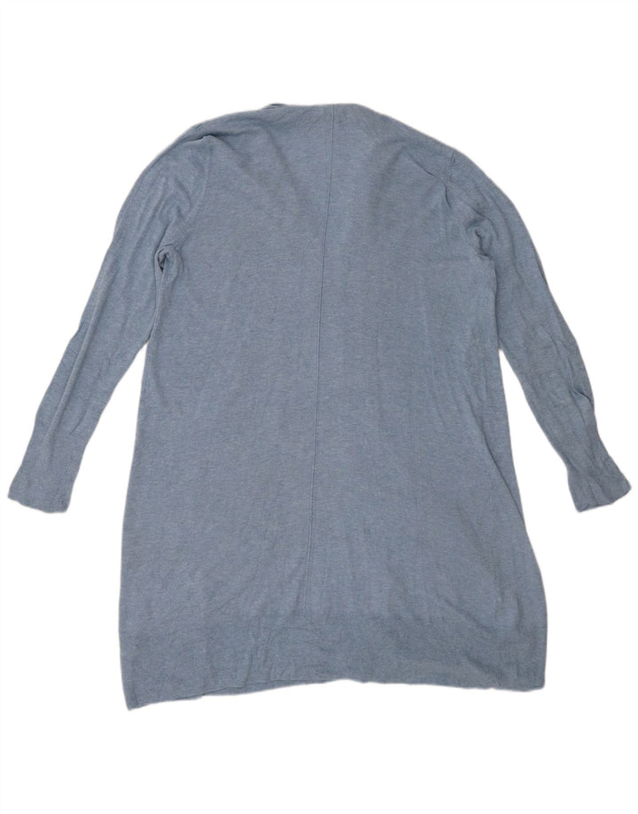 CHAPS Womens Longline Open Cardigan Sweater UK 16 Large Blue Cotton