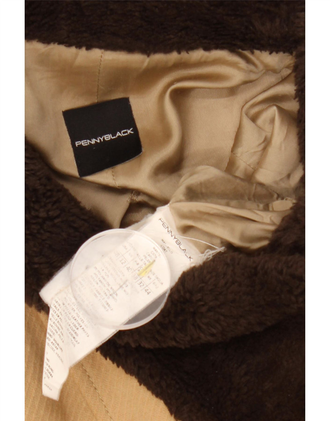 Penny Black Womens Overcoat UK 12 Medium Beige Colourblock Wool