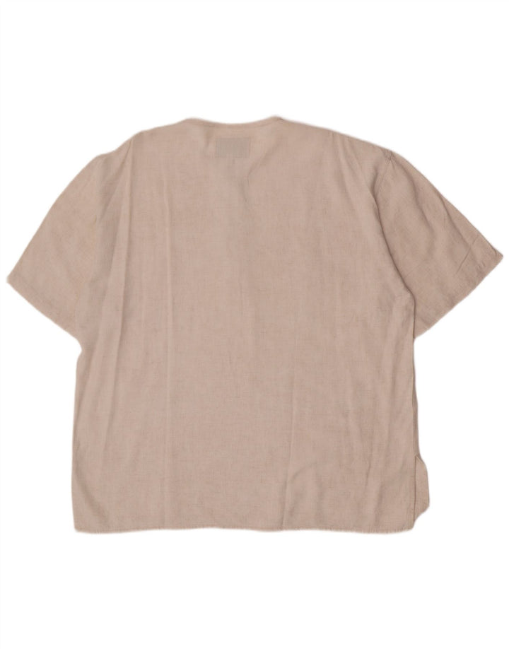 Tipo' S Mens Short Sleeve Pullover Shirt XL Beige Viscose