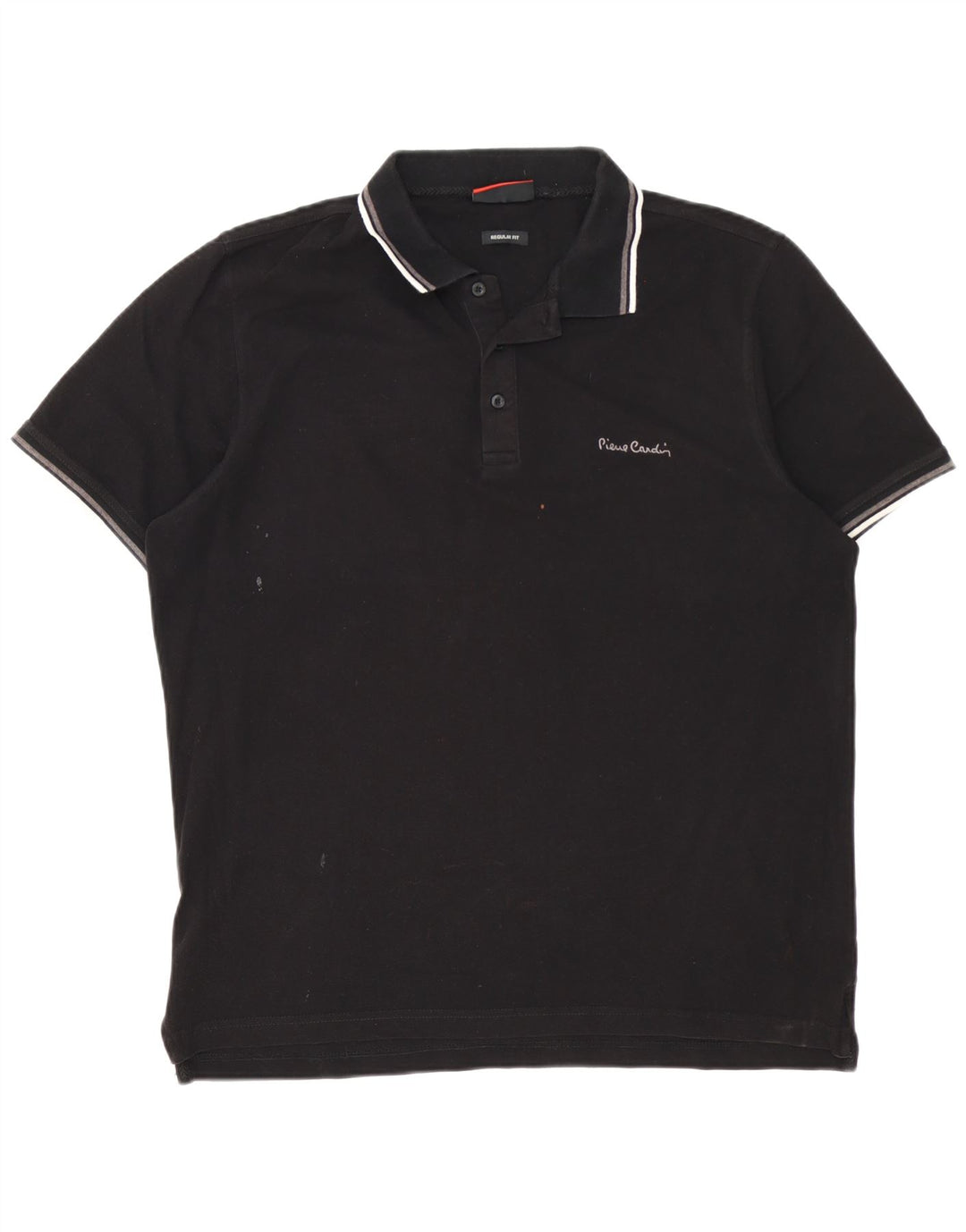 Pierre Cardin Mens Regular Polo Shirt XL Black Cotton
