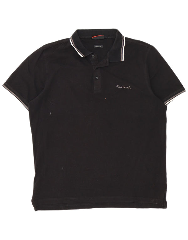 Pierre Cardin Mens Regular Polo Shirt XL Black Cotton