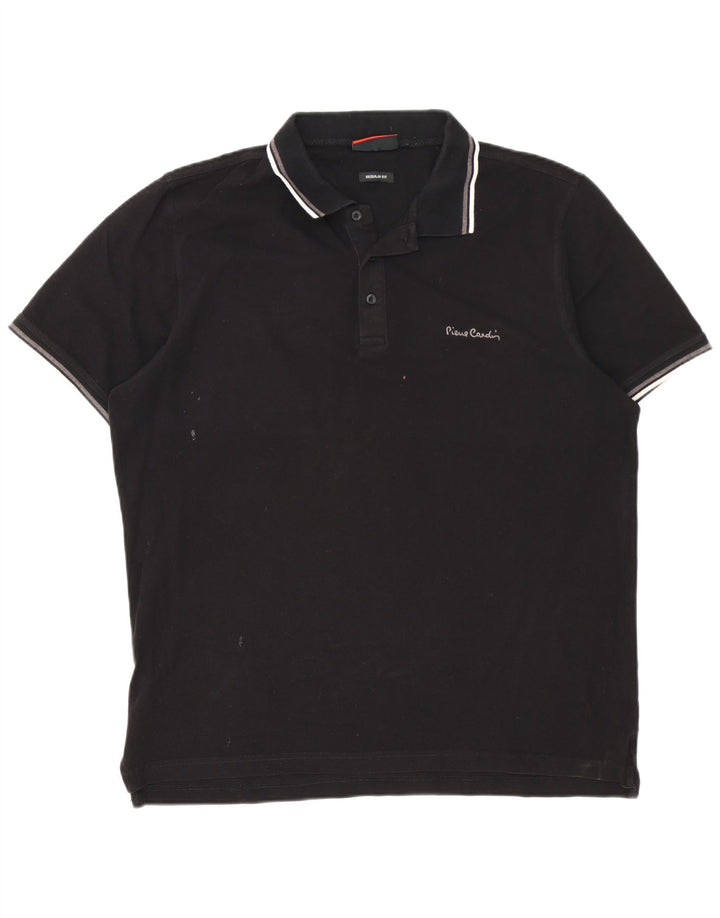 Pierre Cardin Mens Regular Polo Shirt XL Black Cotton