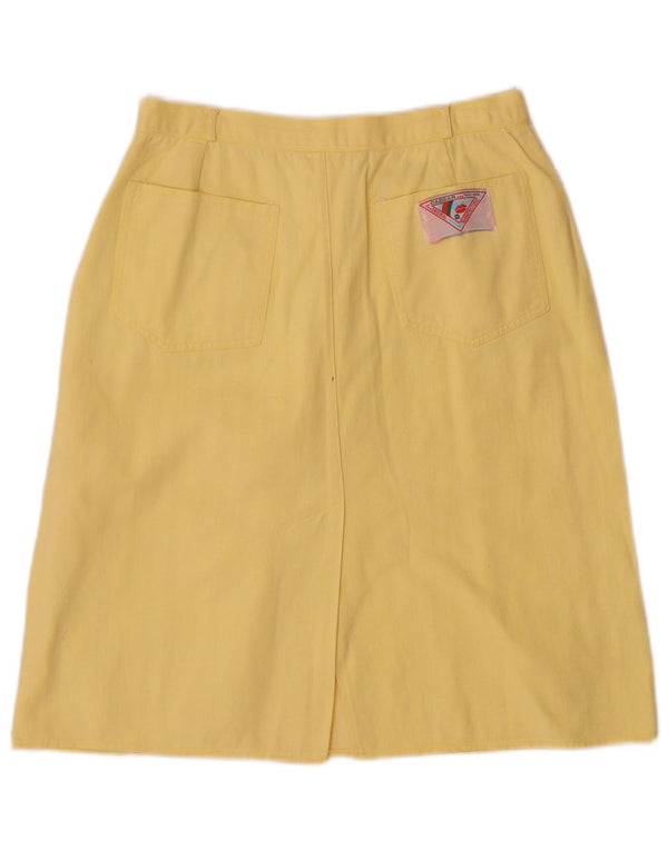 Caesar Womens High Waist A-Line Skirt IT 46 Large W26 Yellow Cotton