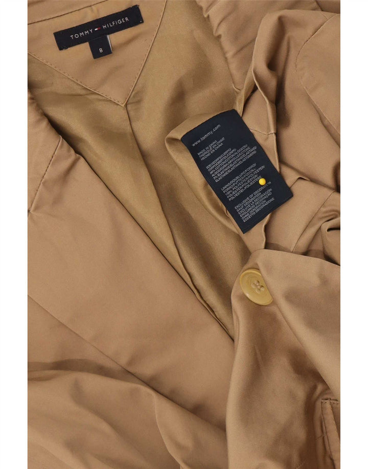 Tommy Hilfiger Womens 2 Button Blazer Jacket US 8 Medium Beige Cotton