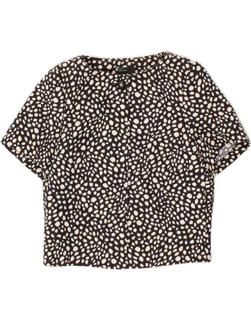 BENETTON Womens Blouse Top UK 6 XS Black Spotted Polyester Vintage Benetton and Second-Hand Benetton from Messina Hembry 