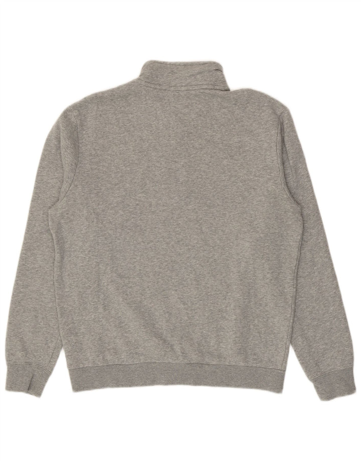 Nike Mens Zip Neck Sweatshirt Jumper Medium Grey Colourblock Cotton