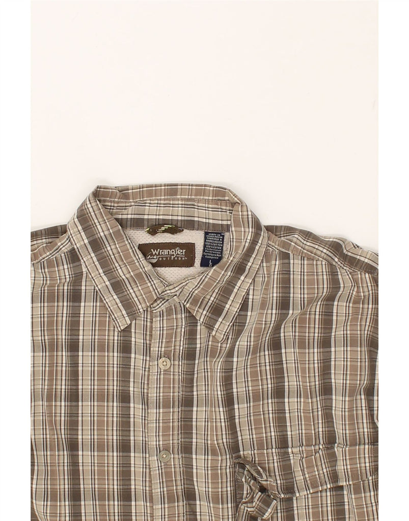 WRANGLER Mens Shirt Large Beige Check Cotton | Vintage Wrangler | Thrift | Second-Hand Wrangler | Used Clothing | Messina Hembry 