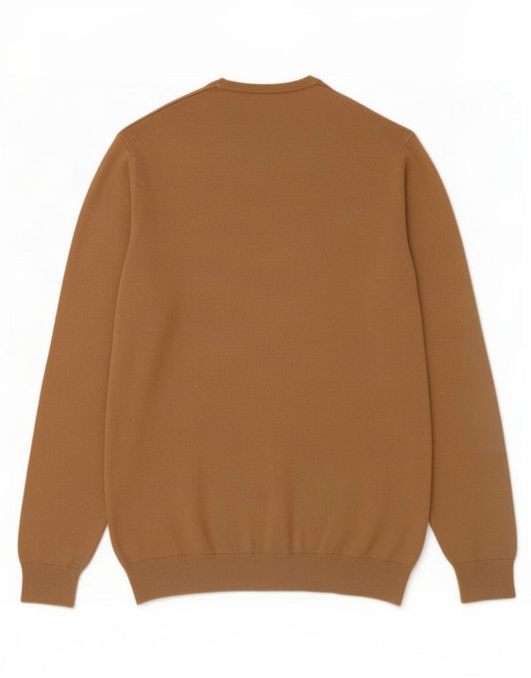 Zara Mens Crew Neck Jumper Sweater Medium Brown Viscose