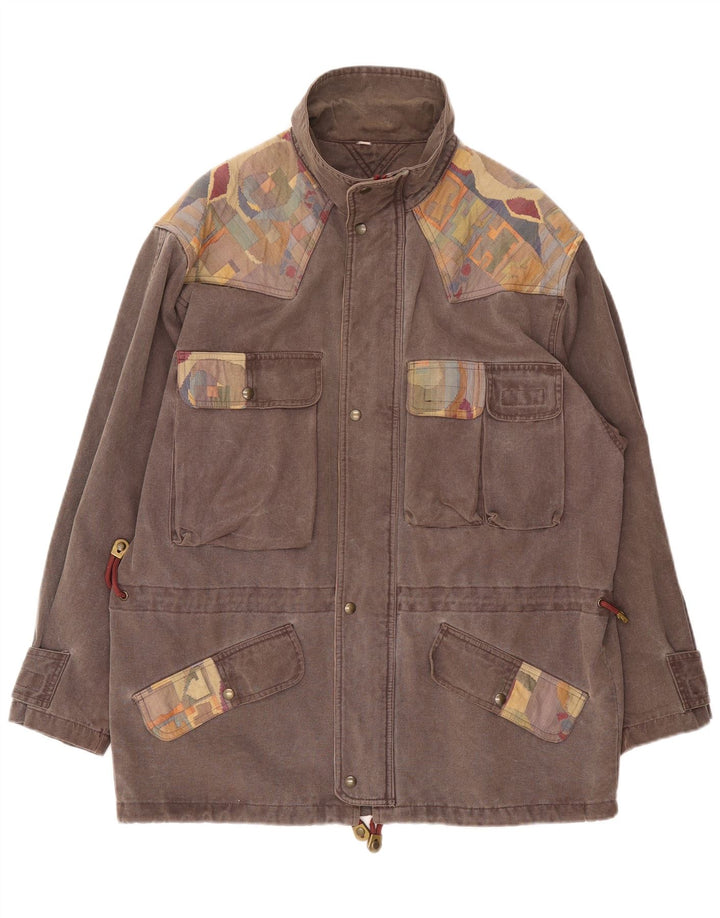 SALEWA Mens Utility Jacket UK 42 XL Grey Colourblock Cotton