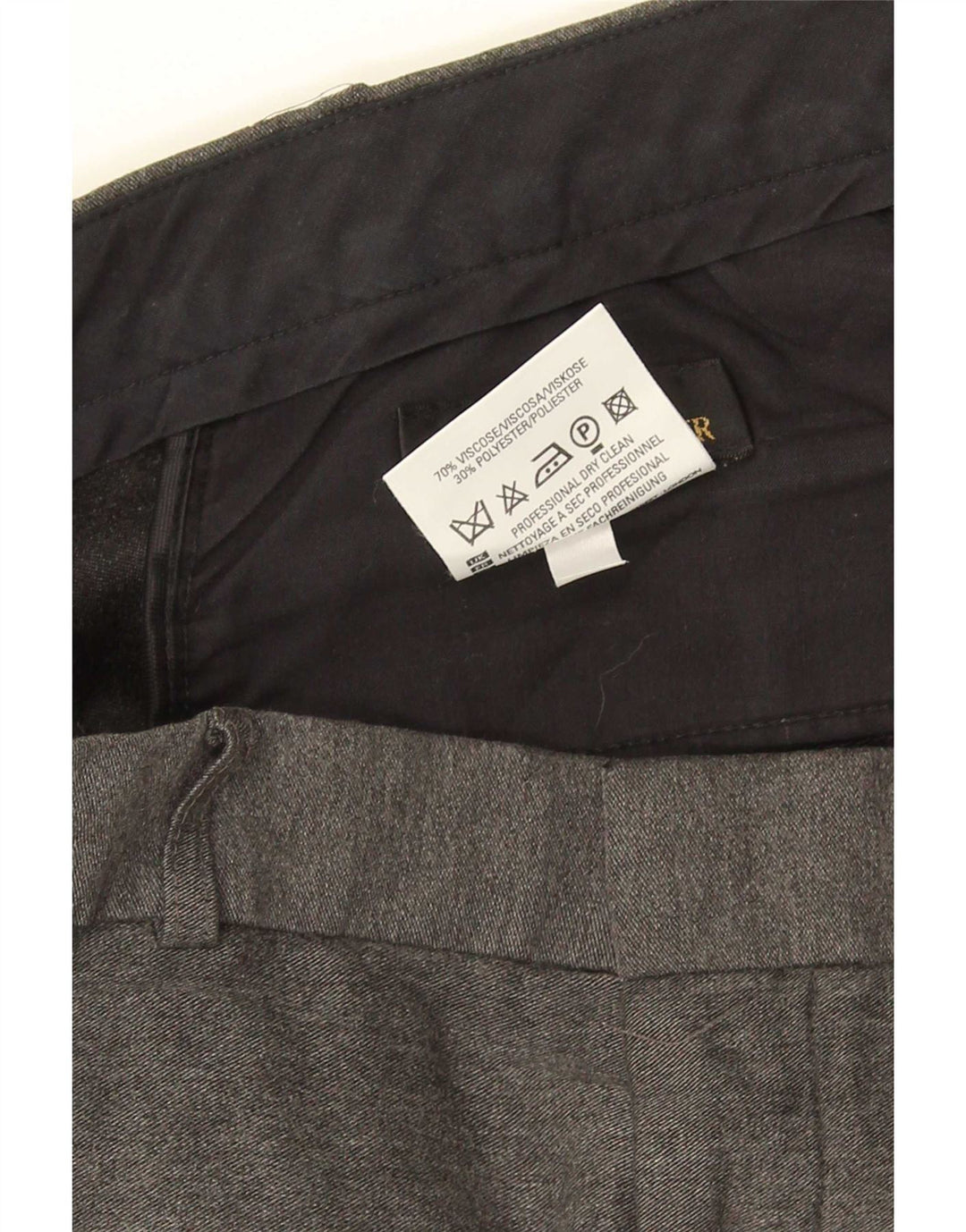 Marks & Spencer Mens Straight Casual Trousers W40 L33 Grey Viscose