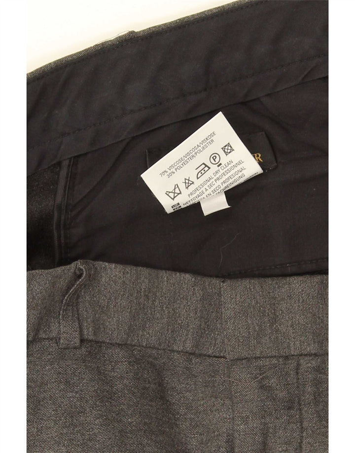 Marks & Spencer Mens Straight Casual Trousers W40 L33 Grey Viscose