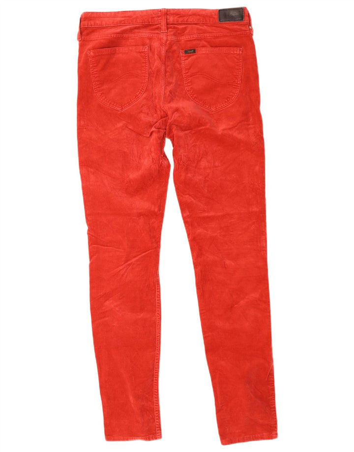 LEE Womens Scarlett Skinny Corduroy Trousers W31 L33 Red Cotton
