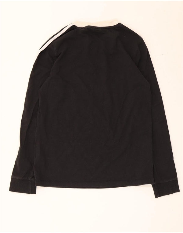 Adidas Womens Top Long Sleeve UK 12 Medium Black Cotton