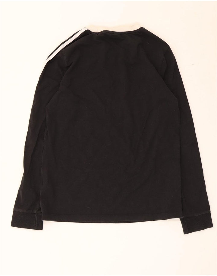 Adidas Womens Top Long Sleeve UK 12 Medium Black Cotton