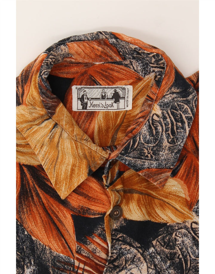 VINTAGE Mens Short Sleeve Shirt Large Multicoloured Floral Vintage Vintage and Second-Hand Vintage from Messina Hembry 