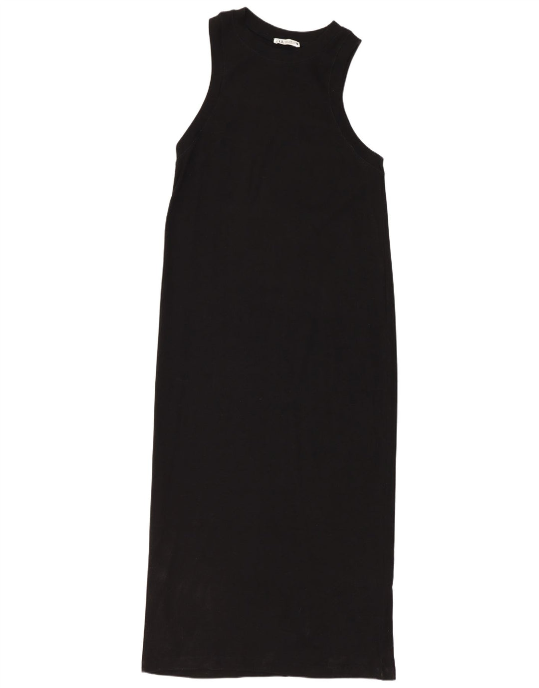 Zara Womens Sleeveless Maxi Dress UK 14 Medium Black Cotton