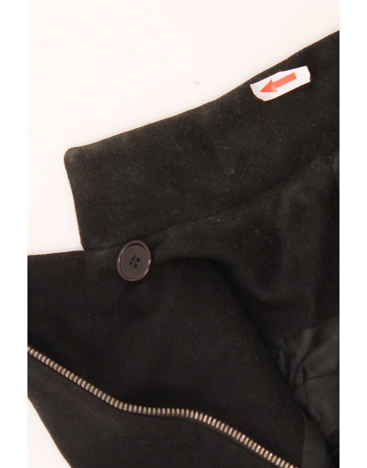 Reiss Womens Biker Jacket UK 10 Small Black Wool