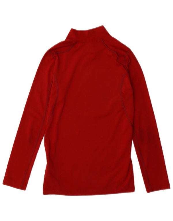 Nike Girls Dri Fit Top Long Sleeve 10-11 Years Medium Burgundy Polyester