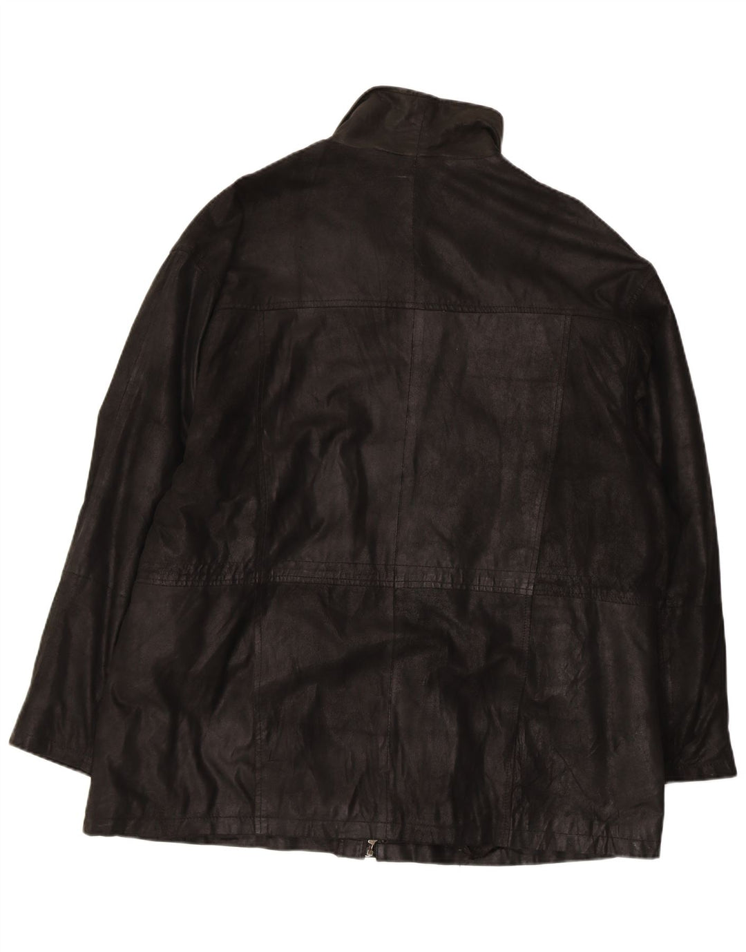 MAXFORT Mens Leather Jacket UK 46 3XL Black Leather